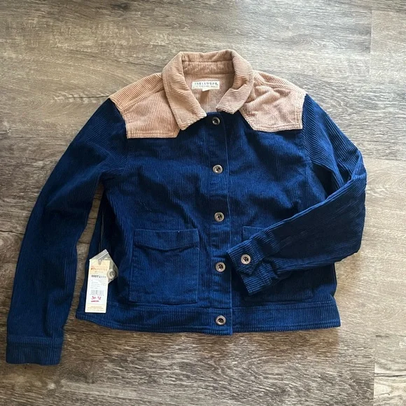 Blue and Tan Corduroy Jacket - Picture 1 of 4